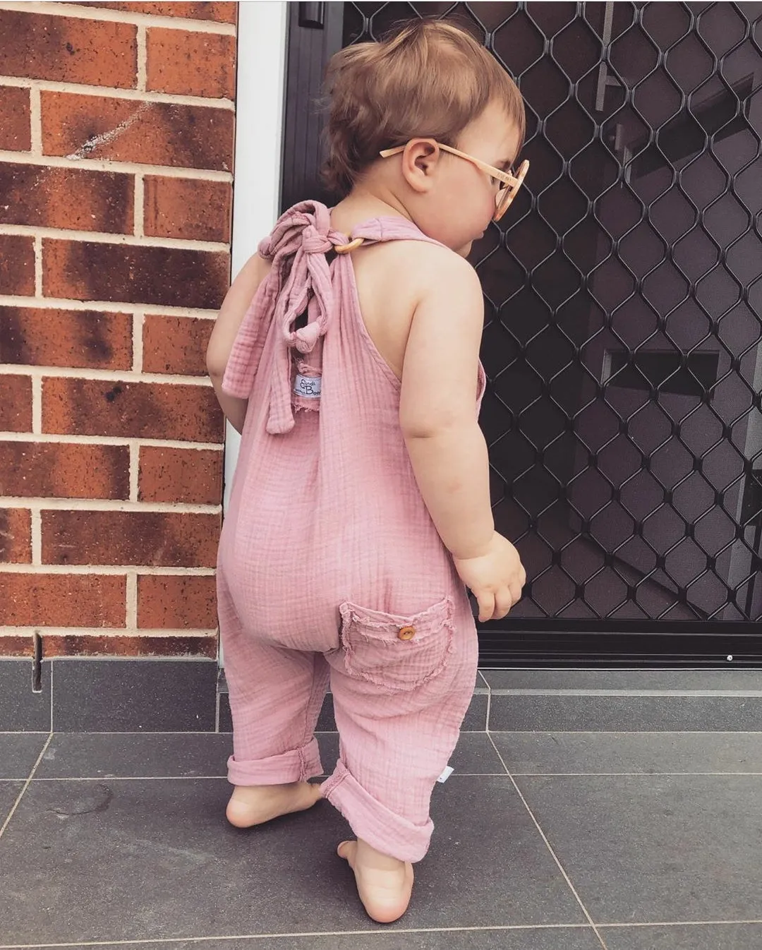Toddler Dungaree - Dusty Pink