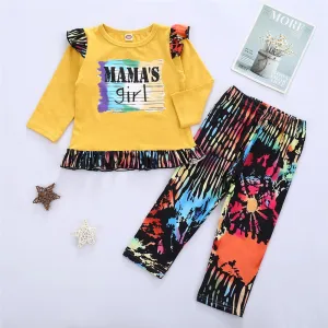 Toddler Mama's Girl LongSleeve Tie Dye Top & Pants Toddler Girls Wholesale