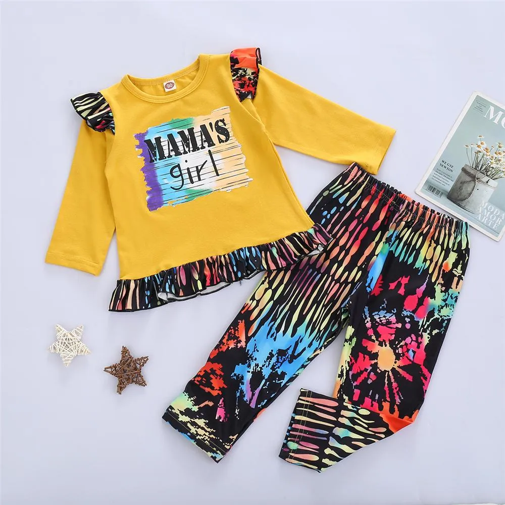Toddler Mama's Girl LongSleeve Tie Dye Top & Pants Toddler Girls Wholesale