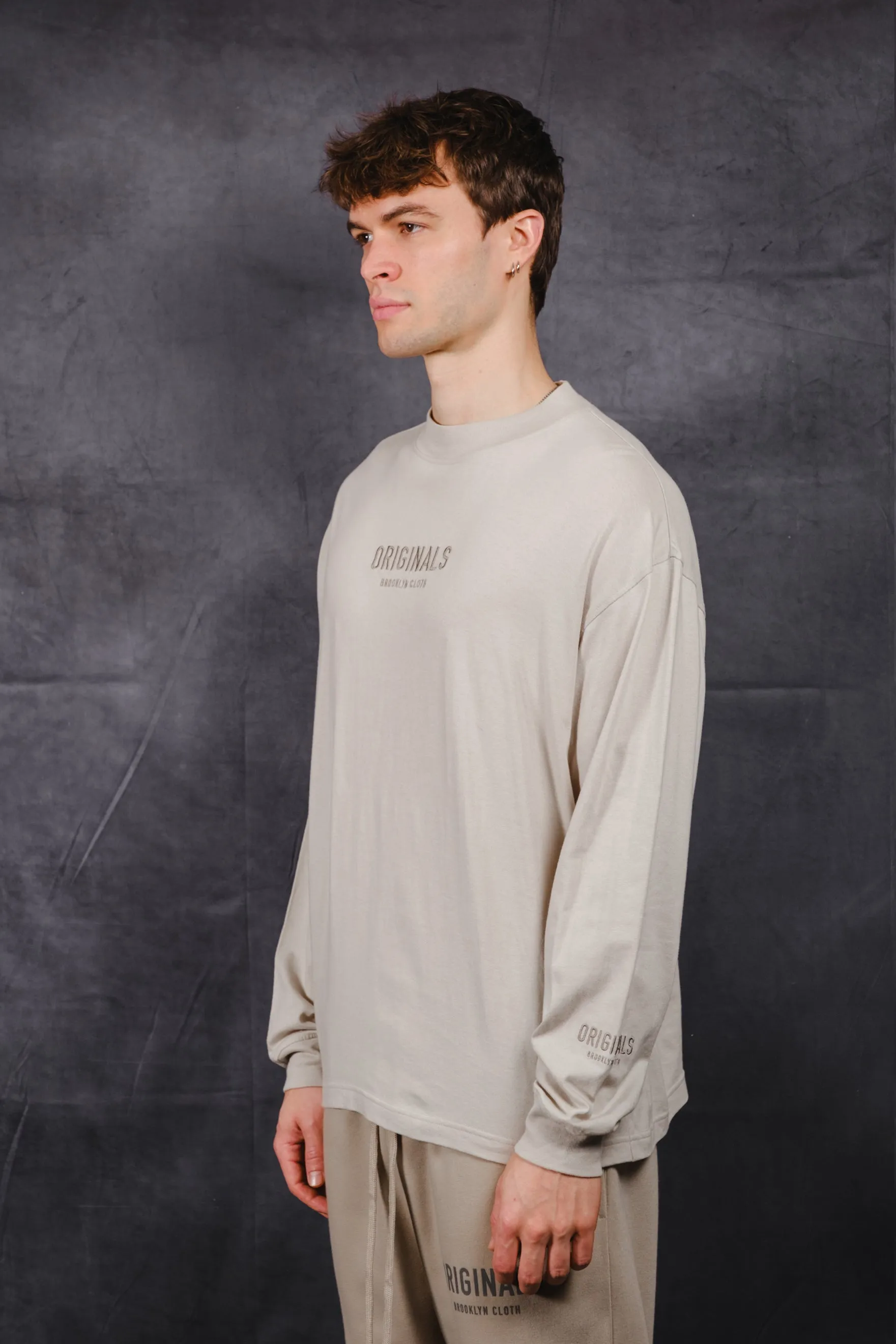 Tonal Embroidered Originals Long Sleeve Tee