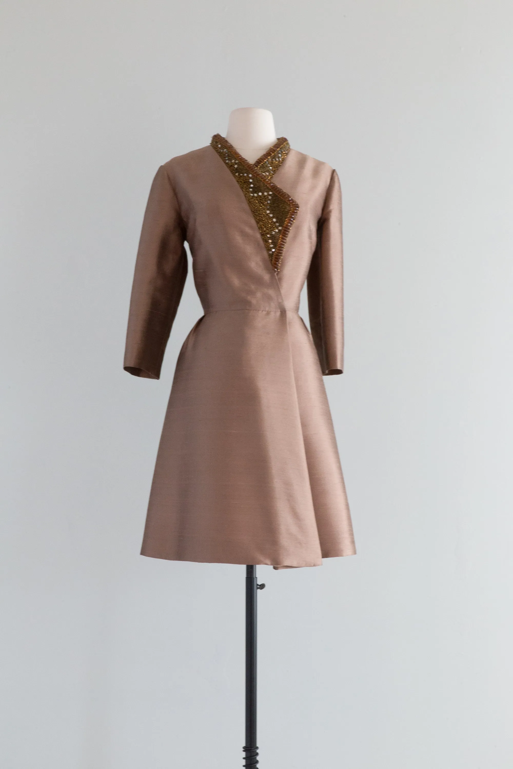 Ultra Chic 1960’s Silk beaded Cocktail Dress / ML