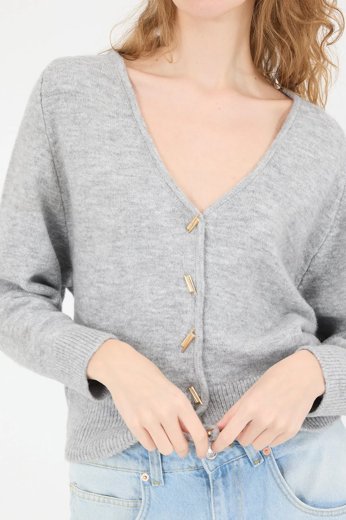 V-Neck Buttoned Knitwear Cardigan