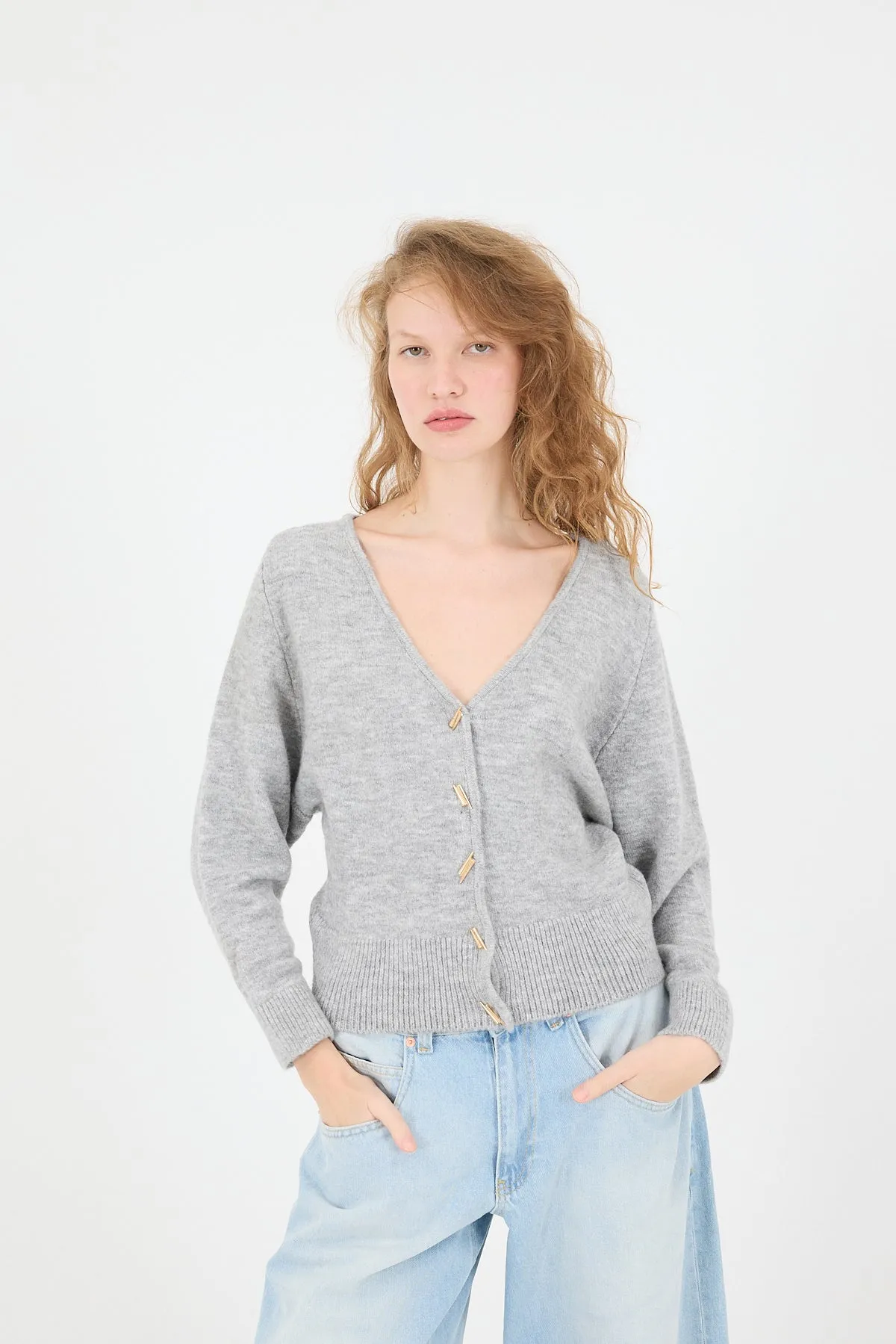 V-Neck Buttoned Knitwear Cardigan