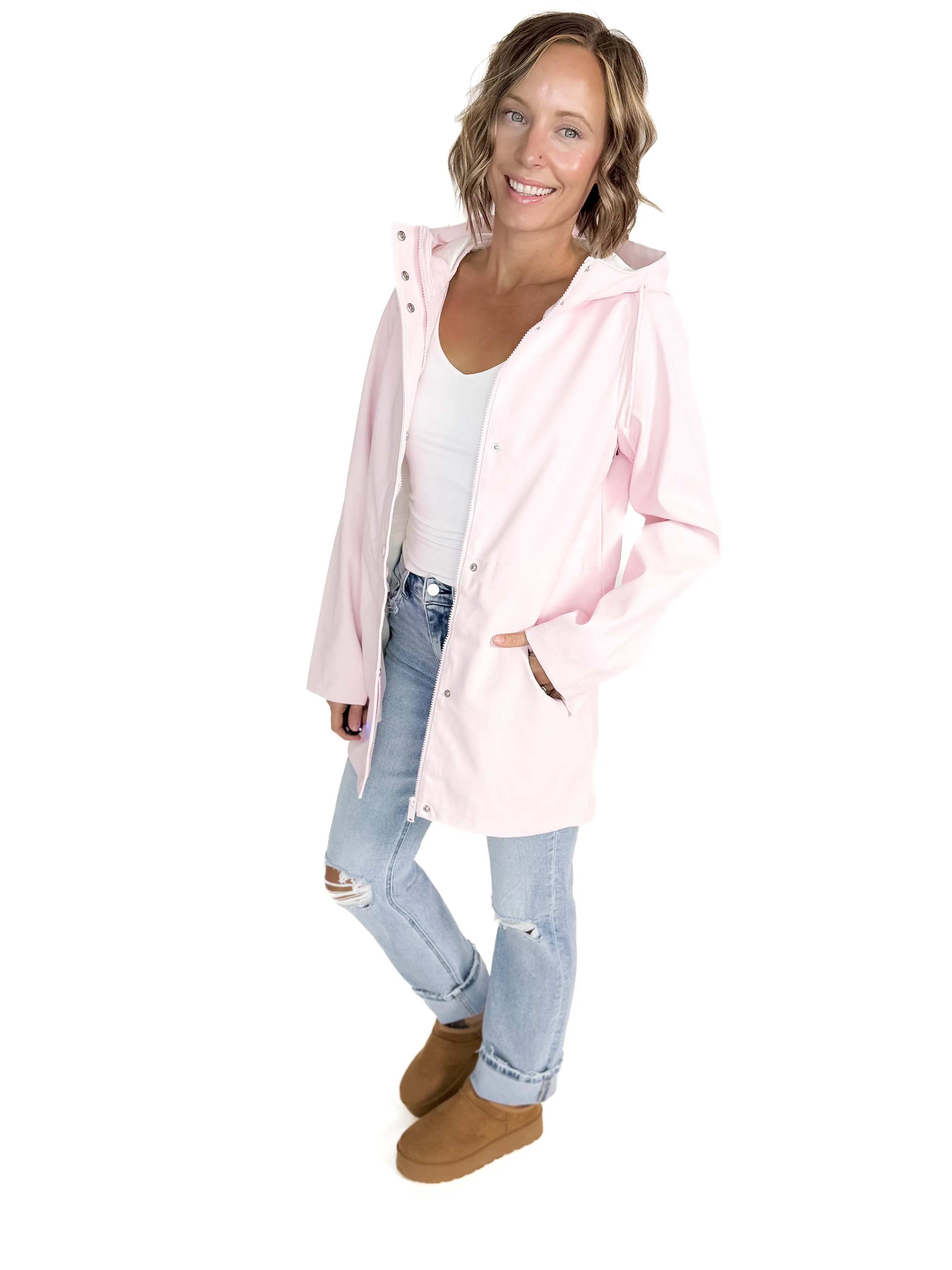 VERO MODA Sitka Rain Jacket- PINK -FINAL SALE