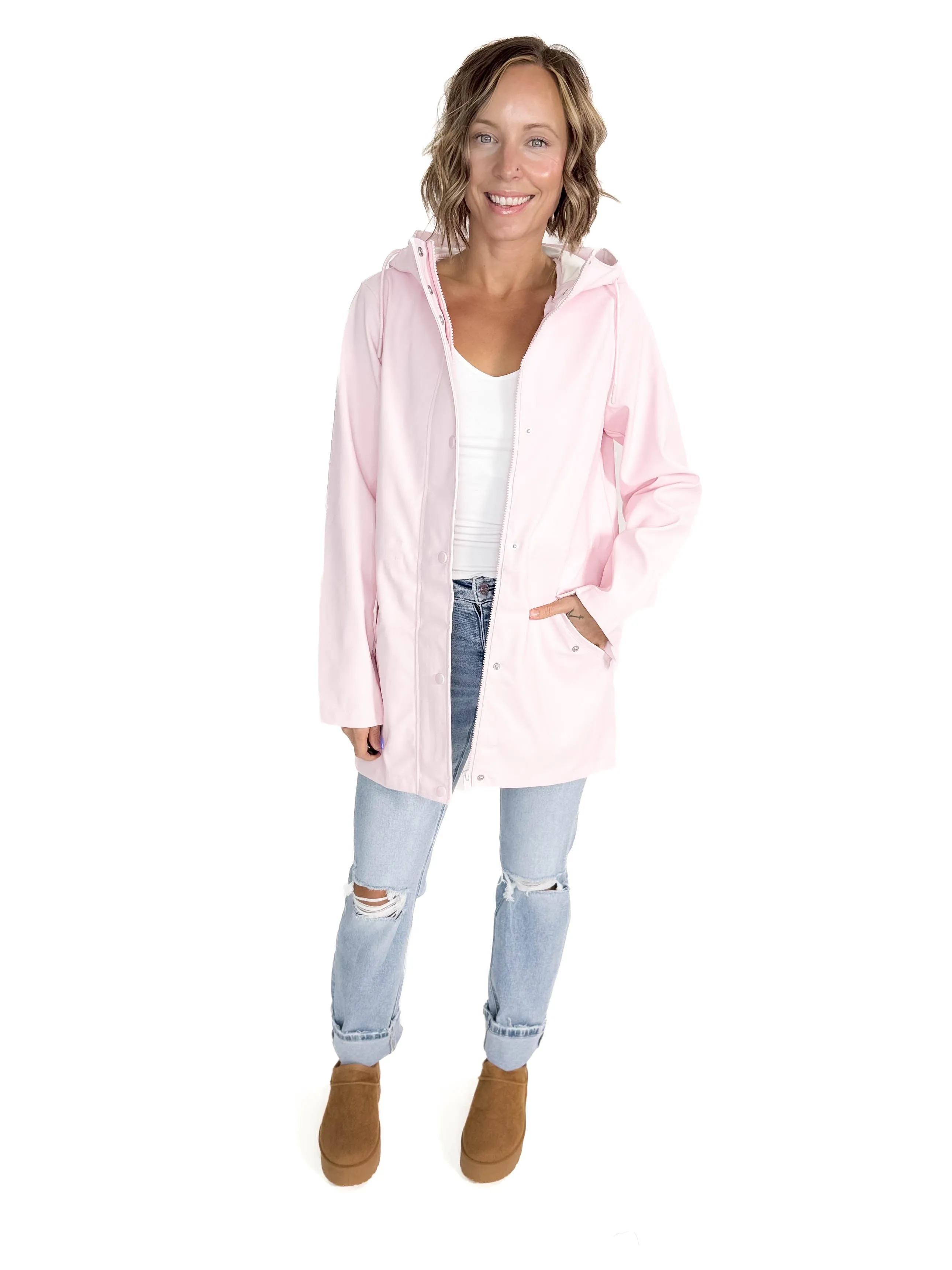 VERO MODA Sitka Rain Jacket- PINK -FINAL SALE