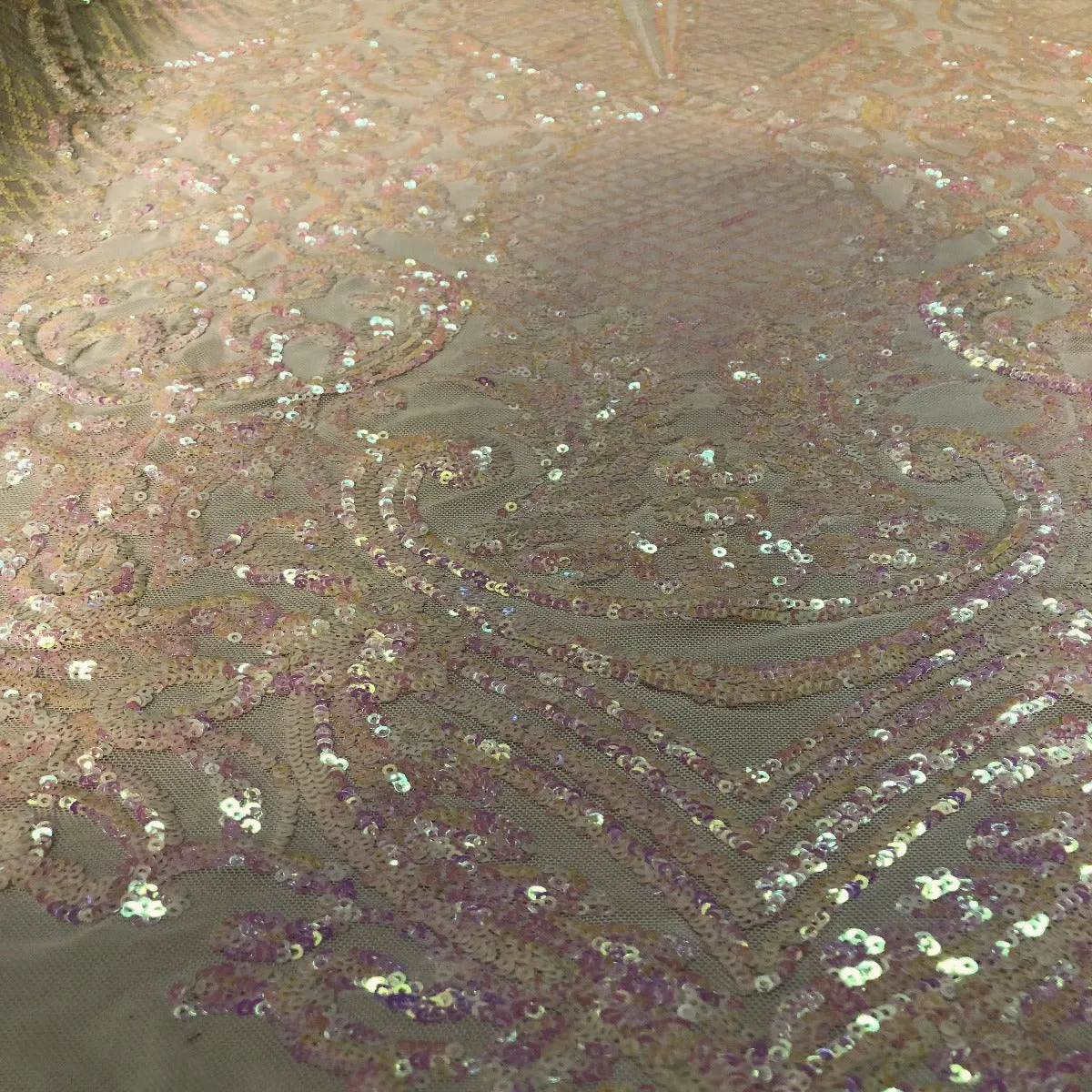 White Iridescent Chantal Deluxe Sequin Fabric