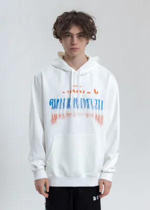 White Thank You Fringe Embroidery Hoodie