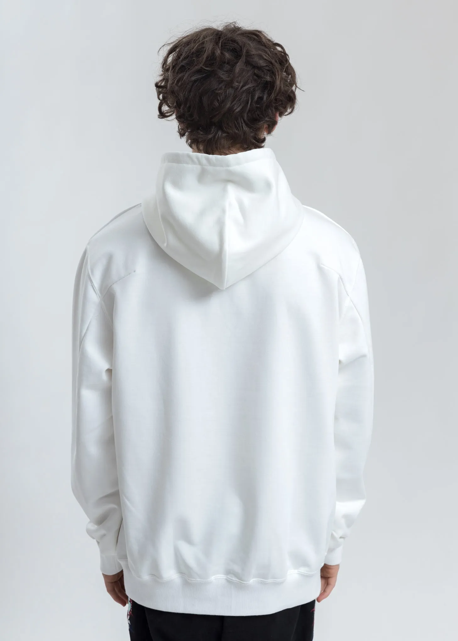 White Thank You Fringe Embroidery Hoodie