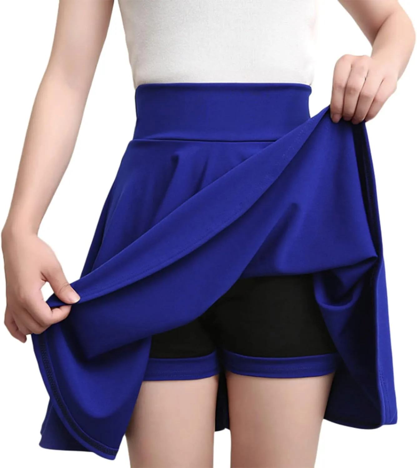 Women Casual Skater Skirt with Shorts High Waist Flared Skorts Pleated Mini Tennis Skirt Athletic Golf Workout Skort
