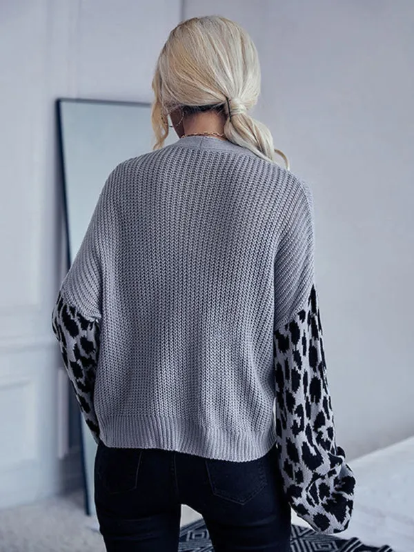 Women's Long Sleeve Leopard cardigan
