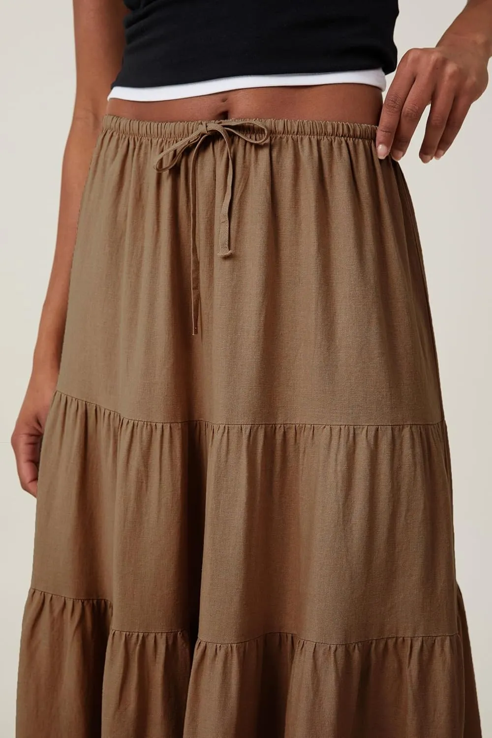 Women's Maxi Skirts Flowy Skirt Elastic High Waist Pleated A-Line Flared Long Skirts