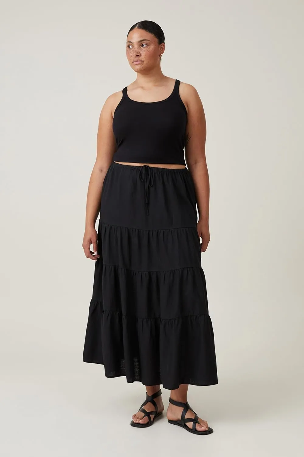 Women's Maxi Skirts Flowy Skirt Elastic High Waist Pleated A-Line Flared Long Skirts
