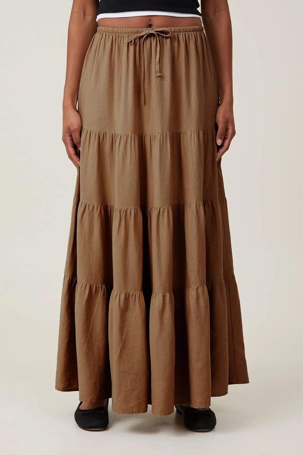 Women's Maxi Skirts Flowy Skirt Elastic High Waist Pleated A-Line Flared Long Skirts