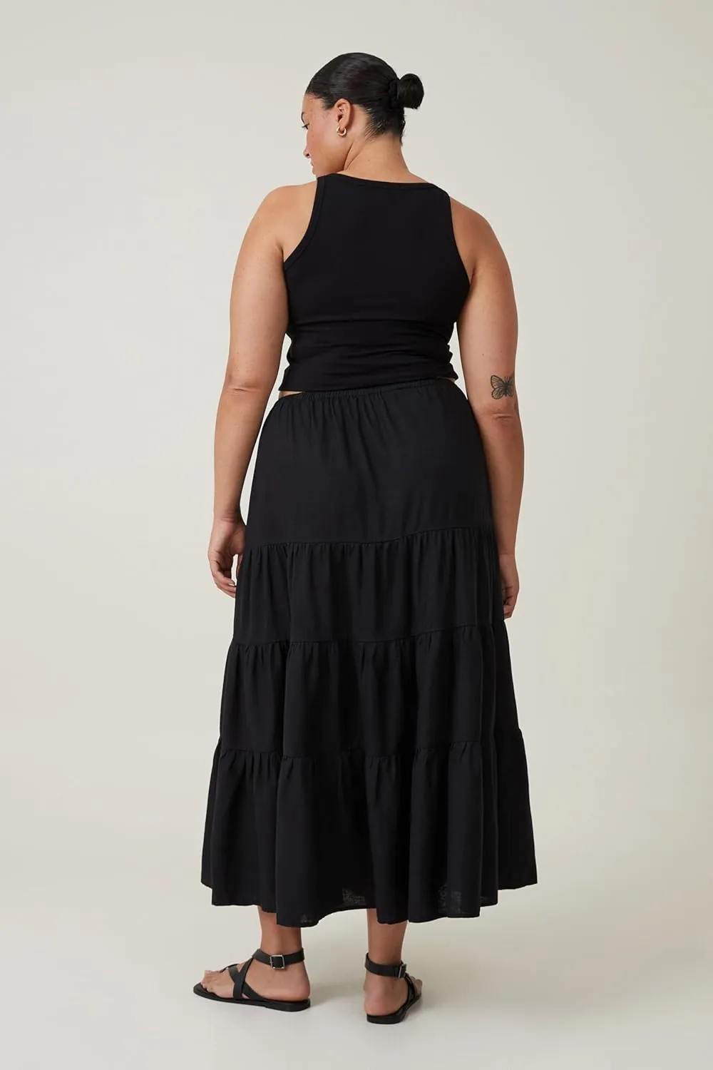 Women's Maxi Skirts Flowy Skirt Elastic High Waist Pleated A-Line Flared Long Skirts