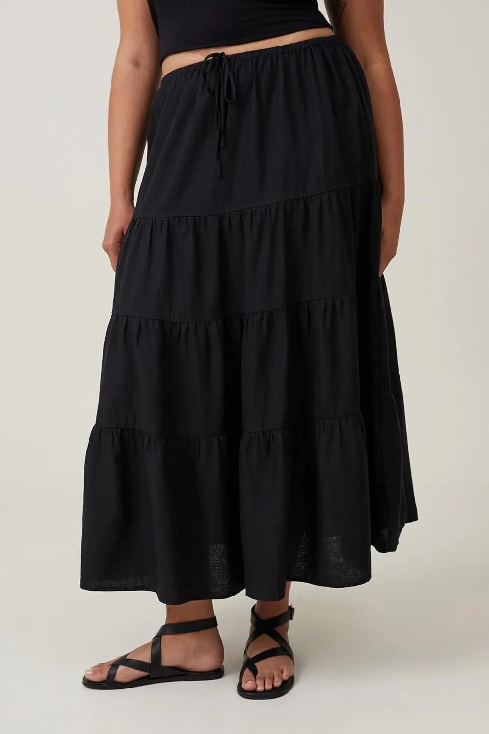 Women's Maxi Skirts Flowy Skirt Elastic High Waist Pleated A-Line Flared Long Skirts