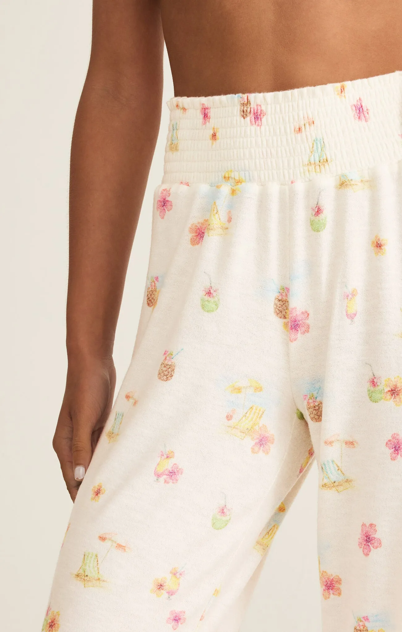 Z Supply Dawn Vacay Pant White Shell